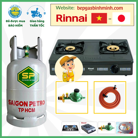 Bếp Gas Rinnai 367GN Tặng Bộ Bình Gas Van Dây