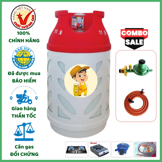 Combo Bộ Bình Gas Thủ Đức Vỏ Bọc Nhựa 12kg Chống Nổ An Toàn