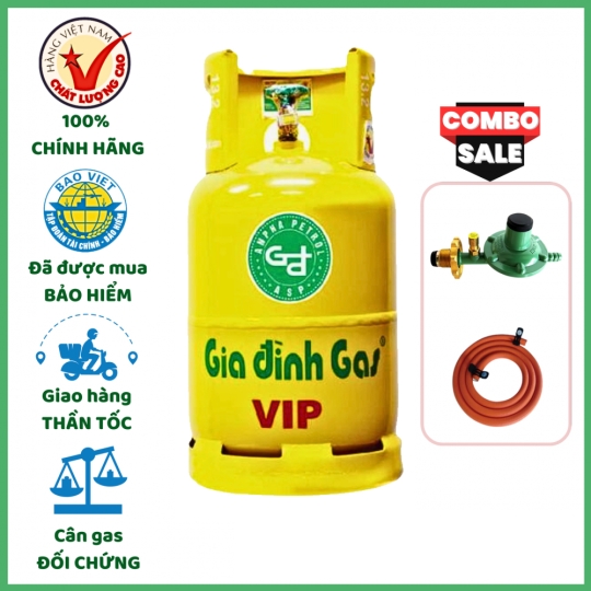 Bộ Bình Van Dây Gas Gia Đình Vàng 12kg Chính Hãng Giao 15 Phút TPHCM