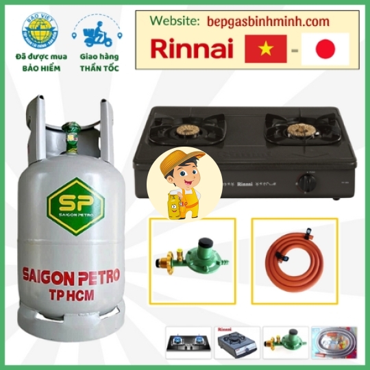Bếp Gas Rinnai 365GN Tặng Bộ Bình Gas Van Dây