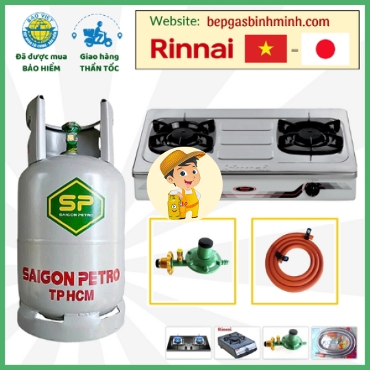 Bếp Gas Rinnai 370SMN Tặng Bộ Bình Gas Van Dây