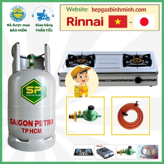 Bếp Gas Rinnai 375SWN Tặng Bộ Bình Gas Van Dây