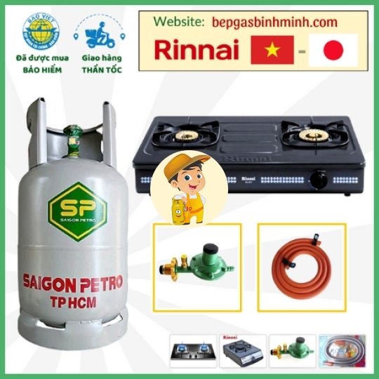 Bếp Gas Rinnai 377GN Tặng Bộ Bình Gas Van Dây