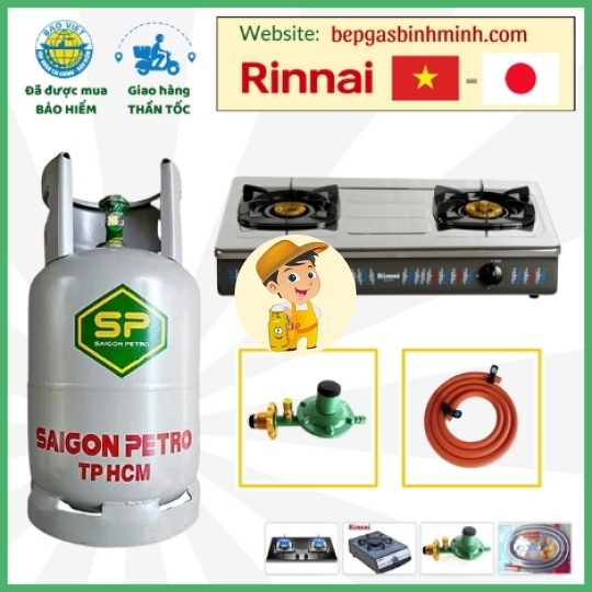 Bếp Gas Rinnai 377SN Tặng Bộ Bình Gas Van Dây